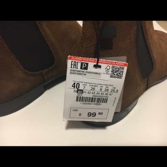 Zara Leather Ankle Booties Unisex - Picture 8 of 8